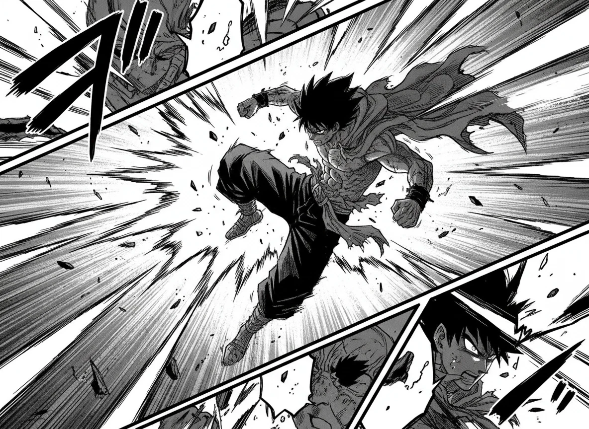 Manga Action Scenes generated artwork