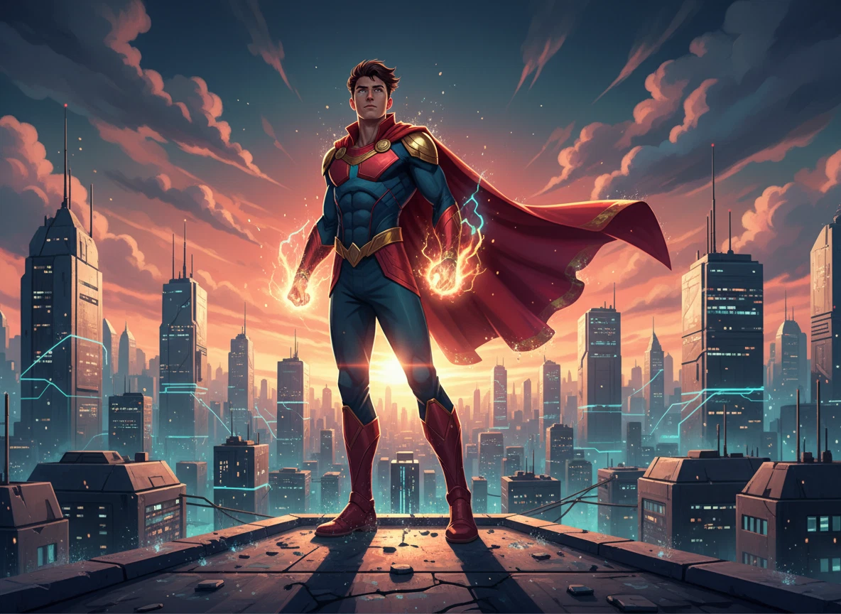 Superhero Origin Stories generated artwork